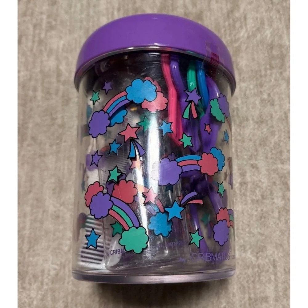 Vintage 1994 Cribmates Baby Gift Set Rainbow Stars Canister Nursery Accessories